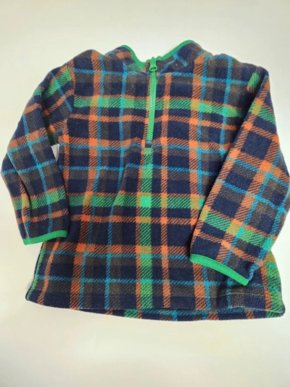 Cat & Jack Blue Plaid Fleece Quarter Zip Pullover 2t